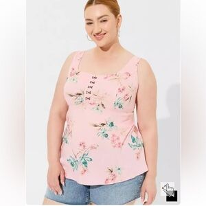 Torrid Fit And Flare Rayon Slub Sleeveless Top